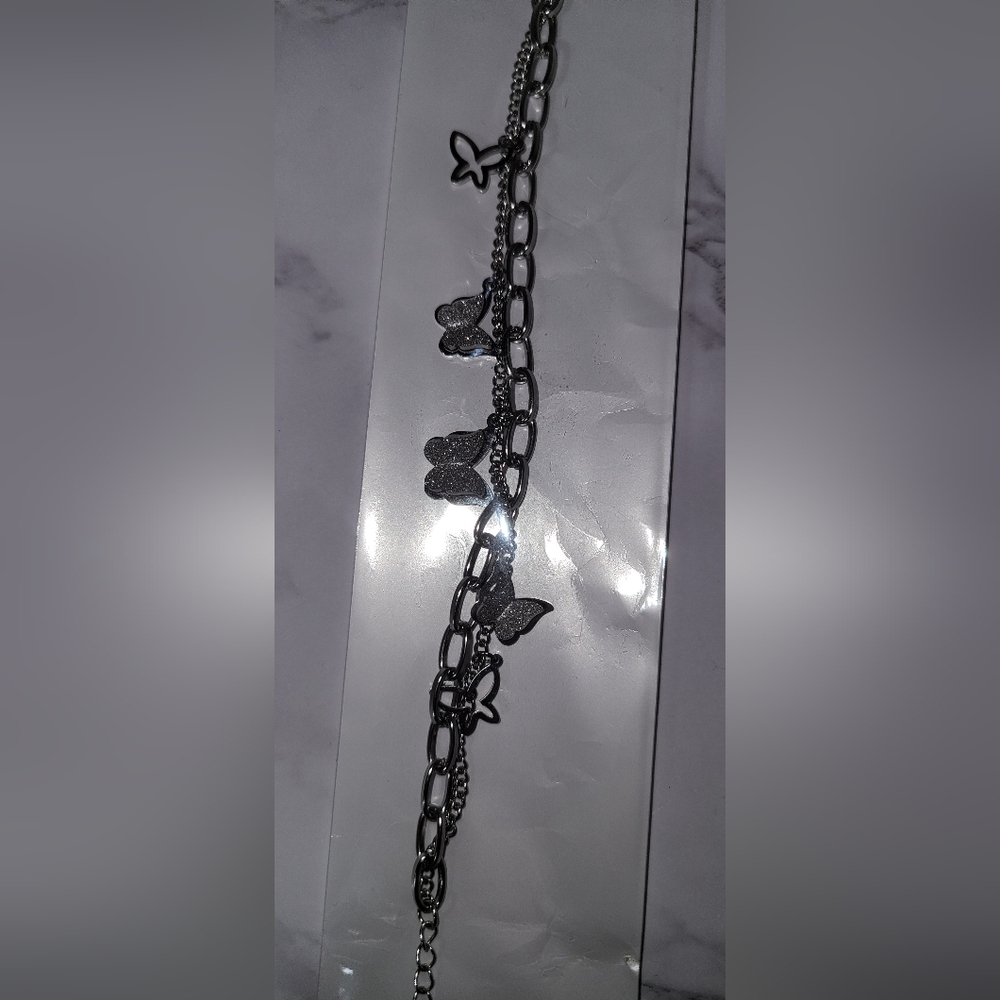 Double chain plate color bracelet - Picture 2 of 3